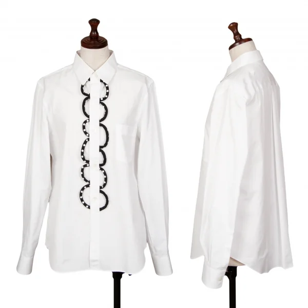 コムコム コムデギャルソンCOMME des GARCONSループドット装飾コットンシャツ 白黒M K-122031_001