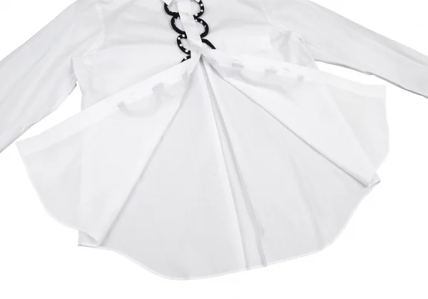 コムコム コムデギャルソンCOMME des GARCONSループドット装飾コットンシャツ 白黒M K-122031_010