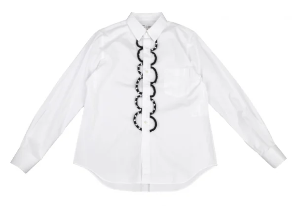 コムコム コムデギャルソンCOMME des GARCONSループドット装飾コットンシャツ 白黒M K-122031_002