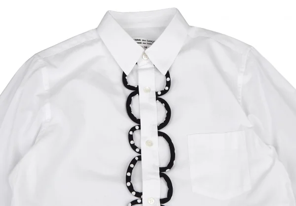 コムコム コムデギャルソンCOMME des GARCONSループドット装飾コットンシャツ 白黒M K-122031_003