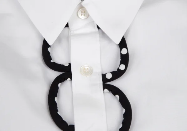 コムコム コムデギャルソンCOMME des GARCONSループドット装飾コットンシャツ 白黒M K-122031_004