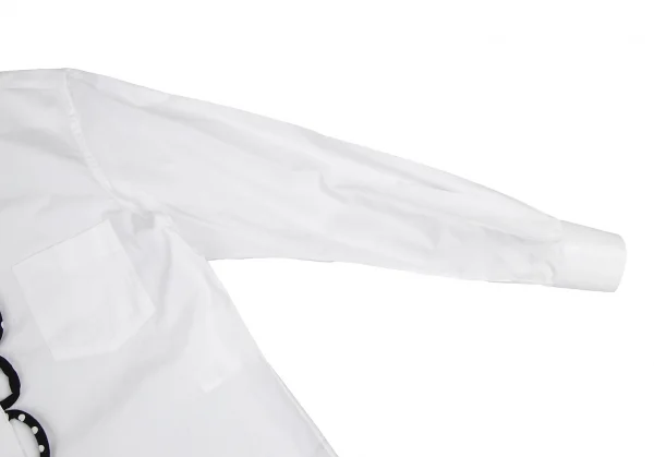 コムコム コムデギャルソンCOMME des GARCONSループドット装飾コットンシャツ 白黒M K-122031_005