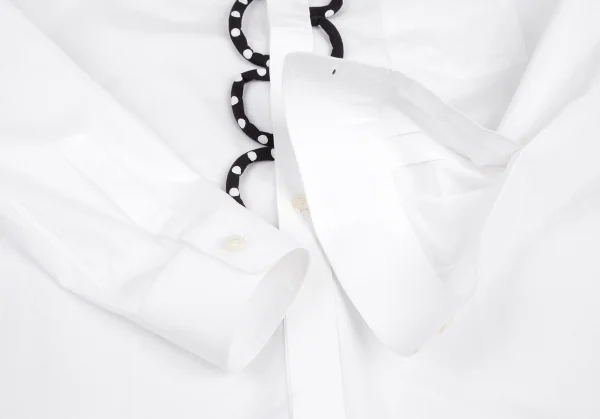 コムコム コムデギャルソンCOMME des GARCONSループドット装飾コットンシャツ 白黒M K-122031_007