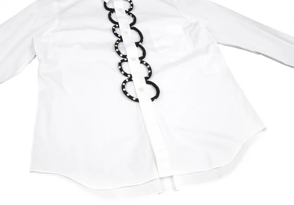 コムコム コムデギャルソンCOMME des GARCONSループドット装飾コットンシャツ 白黒M K-122031_008
