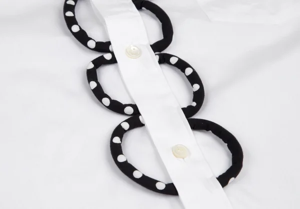 コムコム コムデギャルソンCOMME des GARCONSループドット装飾コットンシャツ 白黒M K-122031_009