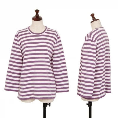 COMME des GARCONS Striped Three-quarter Sleeve T Shirt