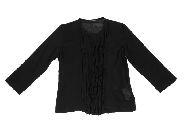 トリココムデギャルソンtricot COMME des GARCONS フロントタックフリルウールニット 黒M位 【レディース】 トリココムデギャルソンtricot COMME des GARCONS ウールドット