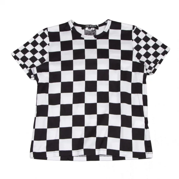 ジュンヤワタナベマン コムデギャルソンJUNYA WATANABE MAN COMME des GARCONSブロックチェック切替Tシャツ 白黒M K-122074_001