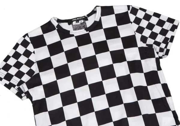 ジュンヤワタナベマン コムデギャルソンJUNYA WATANABE MAN COMME des GARCONSブロックチェック切替Tシャツ 白黒M K-122074_002