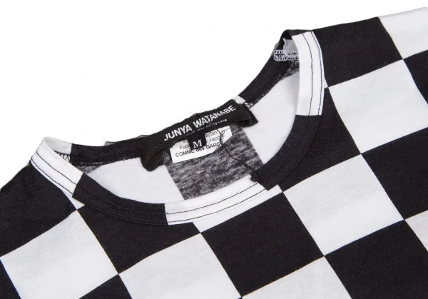 ジュンヤワタナベマン コムデギャルソンJUNYA WATANABE MAN COMME des GARCONSブロックチェック切替Tシャツ 白黒M K-122074_003