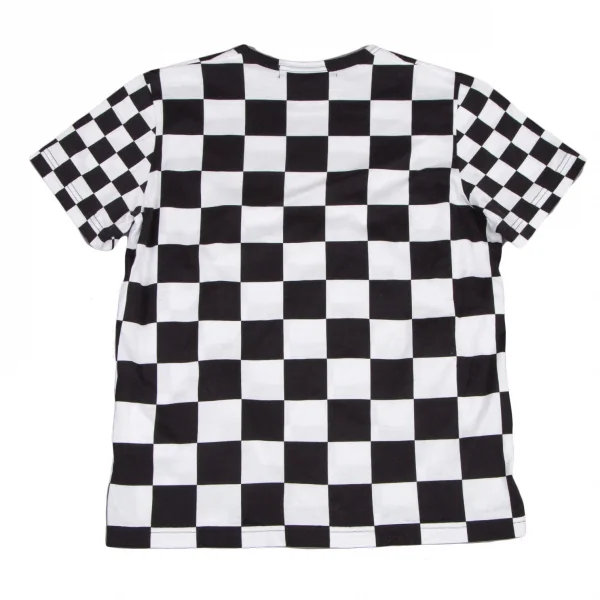 ジュンヤワタナベマン コムデギャルソンJUNYA WATANABE MAN COMME des GARCONSブロックチェック切替Tシャツ 白黒M K-122074_007