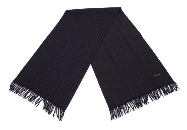 コムデギャルソンCOMME des GARCONS ストライプフリンジストール 紺 K-122075_002