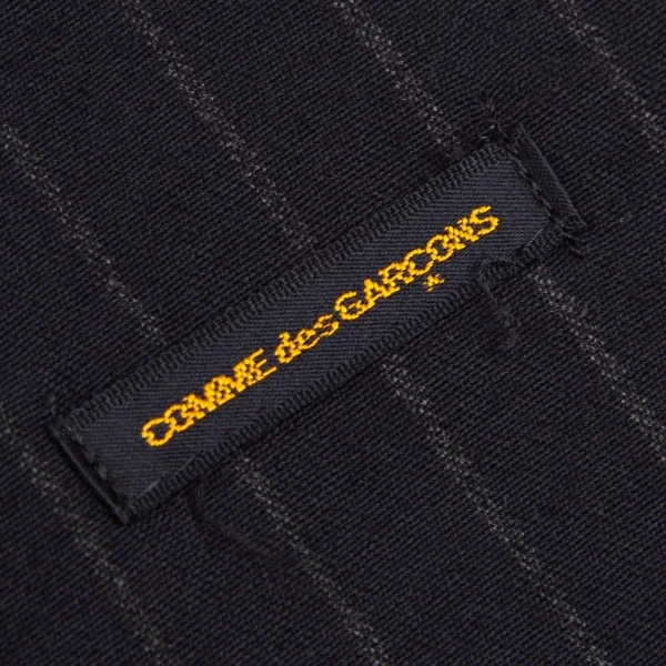 コムデギャルソンCOMME des GARCONS ストライプフリンジストール 紺 K-122075_005