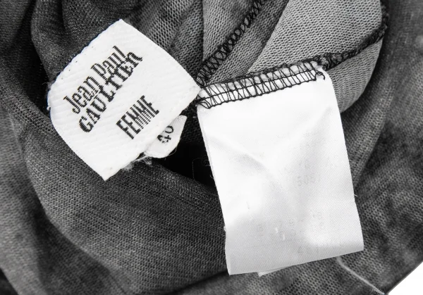 ジャンポールゴルチエ ファムJean Paul GAULTIER FEMME マリアプリントタートルネックパワーネットカットソー グレー40 K-122079_016