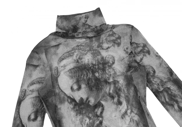 ジャンポールゴルチエ ファムJean Paul GAULTIER FEMME マリアプリントタートルネックパワーネットカットソー グレー40 K-122079_003