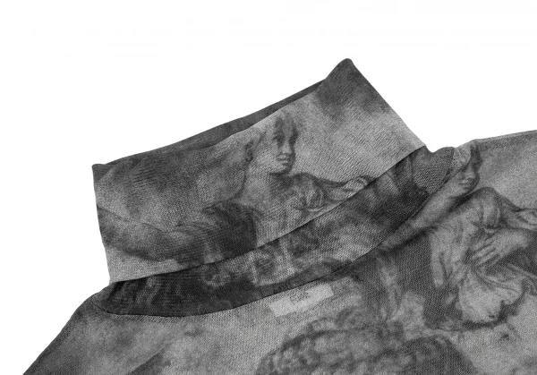 ジャンポールゴルチエ ファムJean Paul GAULTIER FEMME マリアプリントタートルネックパワーネットカットソー グレー40 K-122079_004