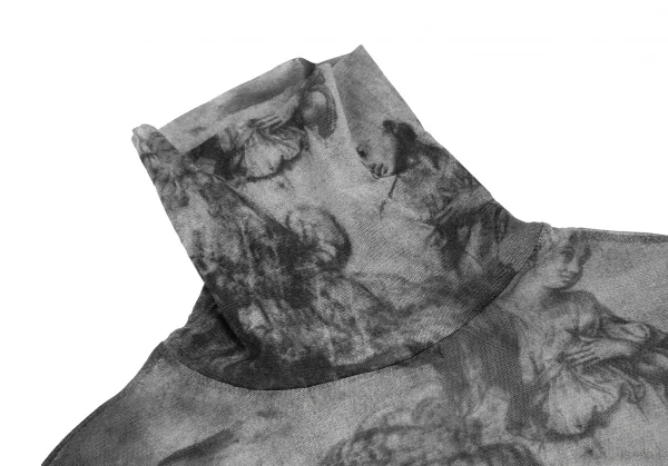 ジャンポールゴルチエ ファムJean Paul GAULTIER FEMME マリアプリントタートルネックパワーネットカットソー グレー40 K-122079_005