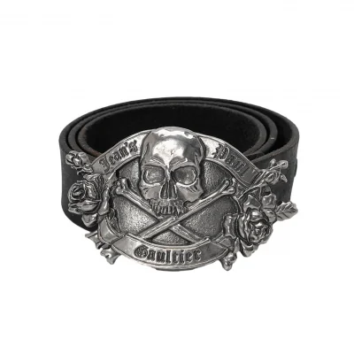 Jean-Paul GAULTIER Skull Rose Buckle Leather Belt