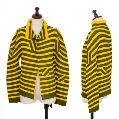 Unbranded Stretch Pleated Stripe Buttonless Cardigan