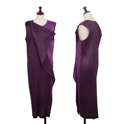 PLEATS PLEASE Bicolor Sleeveless Dress