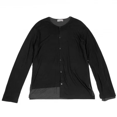 Yohji Yamamoto POUR HOMME Cardigan Layered Cotton Knit Top