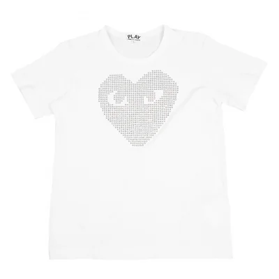 PLAY COMME des GARCONS Heart Rhinestone Embellished T-shirt