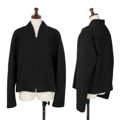 ISSEY MIYAKE PERMANENTE Cotton Pleated Batting Collarless Blouson