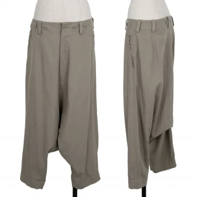Yohji Yamamoto FEMME Cotton Linen Dropped Crotch Pants