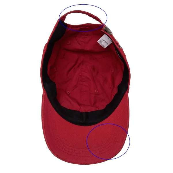 パパスプラスPapas+ ロゴ刺繍コットンツイルキャップ 赤 K-122198_011