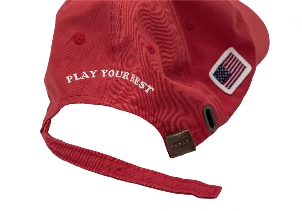 パパスプラスPapas+ ロゴ刺繍コットンツイルキャップ 赤 K-122198_014
