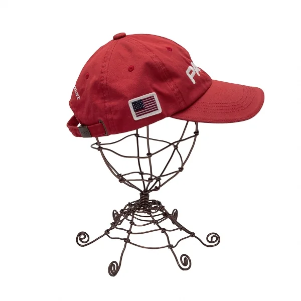 パパスプラスPapas+ ロゴ刺繍コットンツイルキャップ 赤 K-122198_003