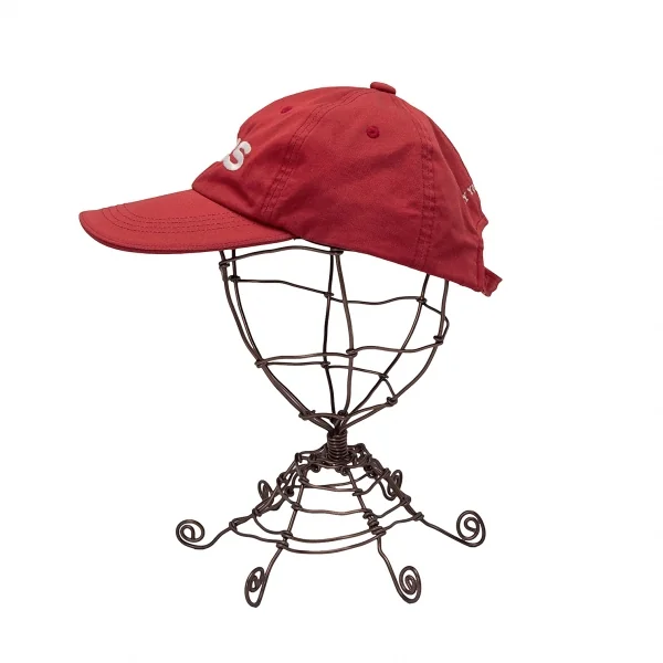 パパスプラスPapas+ ロゴ刺繍コットンツイルキャップ 赤 K-122198_004