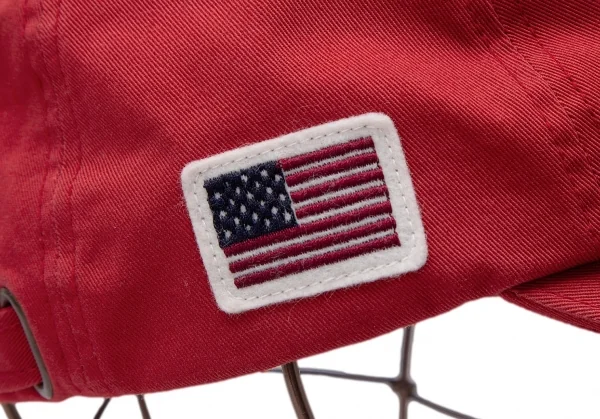 パパスプラスPapas+ ロゴ刺繍コットンツイルキャップ 赤 K-122198_007