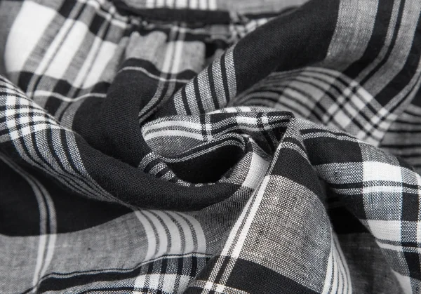 ビームスボーイBEAMS BOY フレンチリネンチェックボタンダウンプルオーバー半袖シャツ 黒白M位 K-122201_014