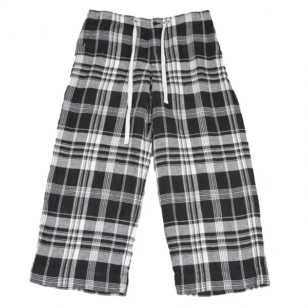 ビームスボーイBEAMS BOY フレンチリネンチェックセットアップ 黒白M位 K-122203_011