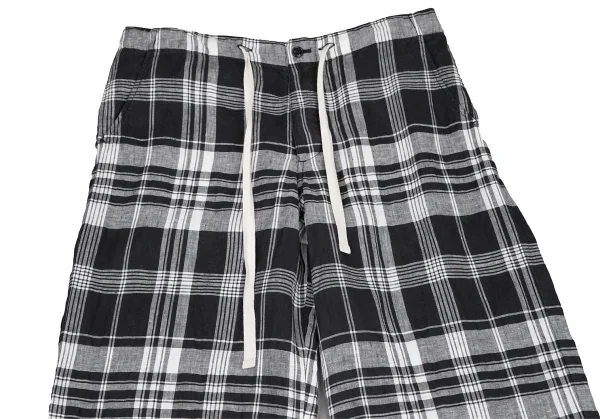 ビームスボーイBEAMS BOY フレンチリネンチェックセットアップ 黒白M位 K-122203_012