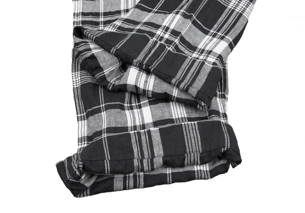 ビームスボーイBEAMS BOY フレンチリネンチェックセットアップ 黒白M位 K-122203_015