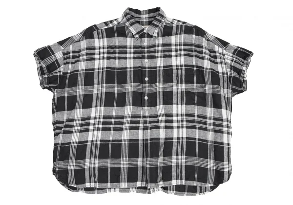 ビームスボーイBEAMS BOY フレンチリネンチェックセットアップ 黒白M位 K-122203_003