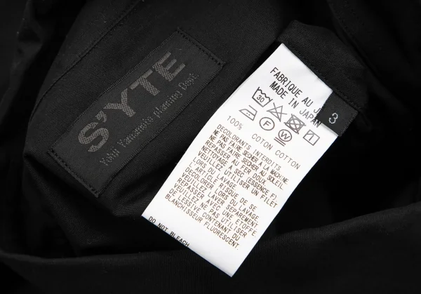 サイトs'yte ブロードレギュラーカラーロングシャツ 黒3 K-122205_019