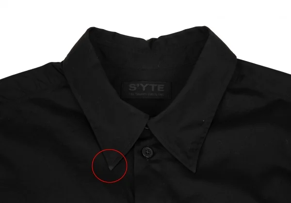 サイトs'yte ブロードレギュラーカラーロングシャツ 黒3 K-122205_003