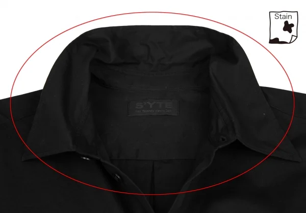 サイトs'yte ブロードレギュラーカラーロングシャツ 黒3 K-122205_005