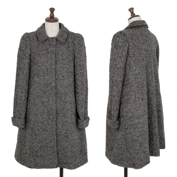 シーバイクロエSEE BY CHLOE ミックスウールラウンドカラーコート グレー38 K-122209_001