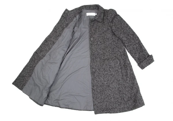 シーバイクロエSEE BY CHLOE ミックスウールラウンドカラーコート グレー38 K-122209_011