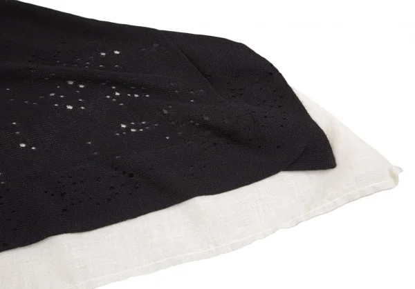 リミフゥLIMI feu ドレープ針抜きデザインニットカーディガン 黒白S K-122211_009