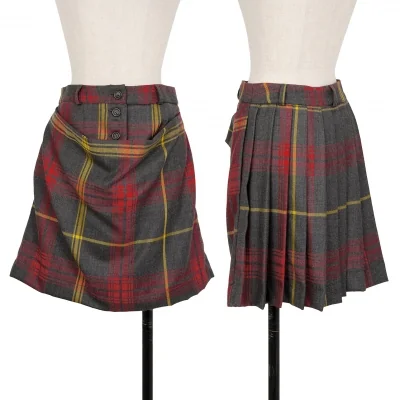 Vivienne Westwood ANGLOMANIA Tartan Check Back Pleated Skirt