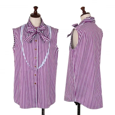 Vivienne Westwood Red Label Bow Design Sleeveless Striped Shirt