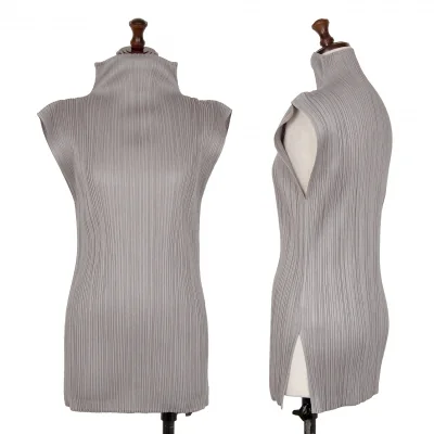 PLEATS PLEASE High Neck Sleeveless Shirt