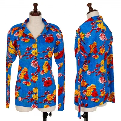 PLEATS PLEASE Floral Printed Long Sleeve Shirt
