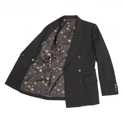 JUNIOR GAULTIER Printe Lining Wool Blended Double Jacket
