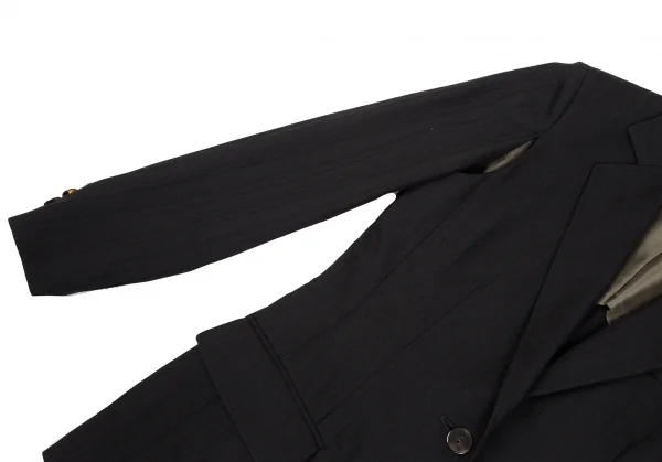 ジャンポールゴルチエ ファムJean Paul GAULTIER FEMME シャドーストライプセットアップスーツ 黒40 K-122237_005